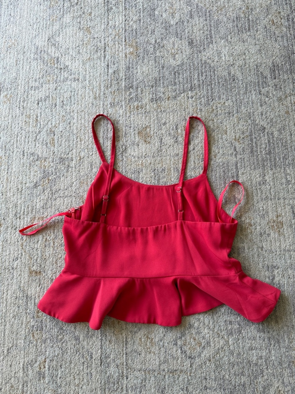 superdown Red Ruffle Hem Cami Top - Picture 3 of 7